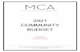 2021 COMMUNITY BUDGET