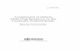 Containment of Malaria Multi-Drug Resistance on the ...
