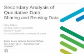 Secondary Analysis of Qualitative Data