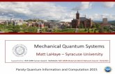 Mechanical Quantum Systems
