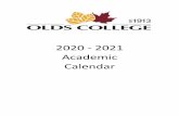 2020 - 2021 Academic Calendar