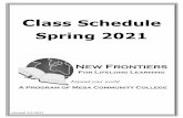 Class Schedule Spring 2021 - newfrontiers.mesacc.edu