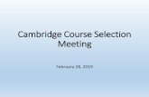 Cambridge Course Selection Meeting - leeschools.net