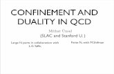 CONFINEMENT AND DUALITY IN QCD