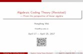 Algebraic Coding Theory (Revisited)