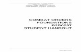 COMBAT ORDERS FOUNDATIONS B2B0287 STUDENT HANDOUT