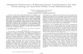 Optimal Selection of Binarization Techniques for the ...