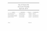 City of Greenville Accounts Payable April 29, 2015