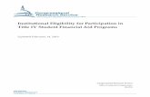 Institutional Eligibility for Participation in Title IV ...