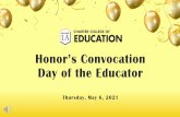 Honor’s Convocation Day of the Educator