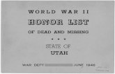 WWII Army Honor List - Utah