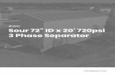 #1910 Sour 72” ID x 20’ 720psi 3 Phase Separator