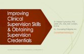Improving Clinical Supervision Skills & Obtaining ...