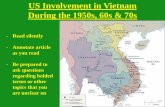 US Involvement in Vietnam During the 1950s, 60s & 70s