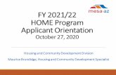 FY 2021/22 HOME Program Applicant Orientation