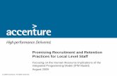Promising Recruitment and Retention Practices for Local ...