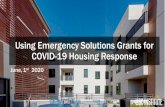 Using Emergency Solutions Grants for COVID-19 Housing Response