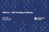 Webinar – ESG Investing Certificate