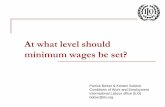 At what level should minimum wages be set?