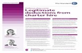 Defence class cover Legitimate deductions from charter hire