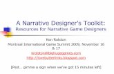 A Narrative Designer's Toolkit