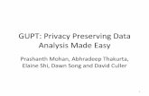 GUPT:&Privacy&Preserving&Data Analysis&Made&Easy&