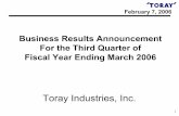 Business Results Announcement For the Third Quarter of ...