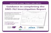 Guidance in completing the DMS-762 Investigation Report