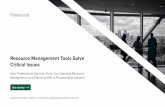 Resource Management Tools Solve Critical Issues