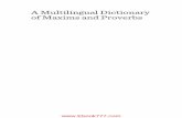 A Multilingual Dictionary of Maxims and Proverbs