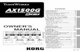 AX1500G Owner's manual - Korg
