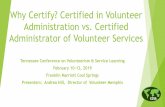 Why Certify? Certified in Volunteer Administration vs ...