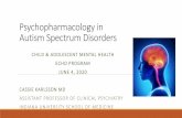 Psychopharmacology in Autism Spectrum Disorders