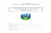 1st Science Physics Laboratory Manual PHYC10070 and ...