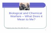 Biological and Chemical Warfare What Does it Mean to Me