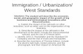 Immigration / Urbanization/ West Standards