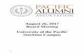 August 26, 2017 Board Meeting University of the Pacific ...