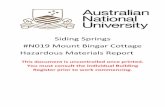 Siding Springs #N019 Mount Bingar Cottage Hazardous ...