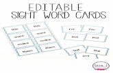 EDITABLE SIGHT WORD CARDS - Worksheet Hero