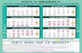 CITY OF BEVERLY 2021 Holiday & Leaf Pickup Schedule