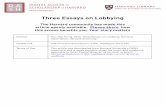 Three Essays on Lobbying - Harvard University