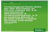 Toxicological basic data for the derivation of EU LCI values