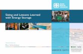 Sizing and Lessons Learned with Energy Storage