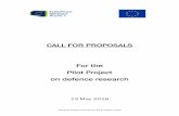CALL FOR PROPOSALS For the Pilot Project on defence …
