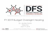 FY 2019 Budget Oversight Hearing - | dfs