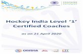 Hockey India Level ‘1’ Certified Coaches