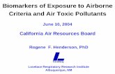 Biomarkers of Exposure to Airborne Criteria and Air Toxic ...