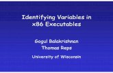 Identifying Variables in x86 Executables