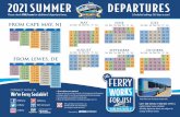 2021 SUMMER DEpaRtURES - Cape May–Lewes Ferry