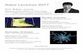 Astor Lectures 2017 - Juanes Research Group